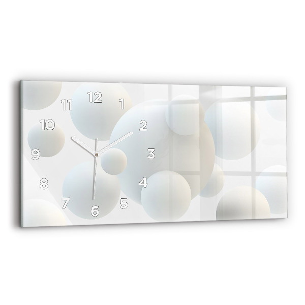 Horizontal wall clock Balls abstract