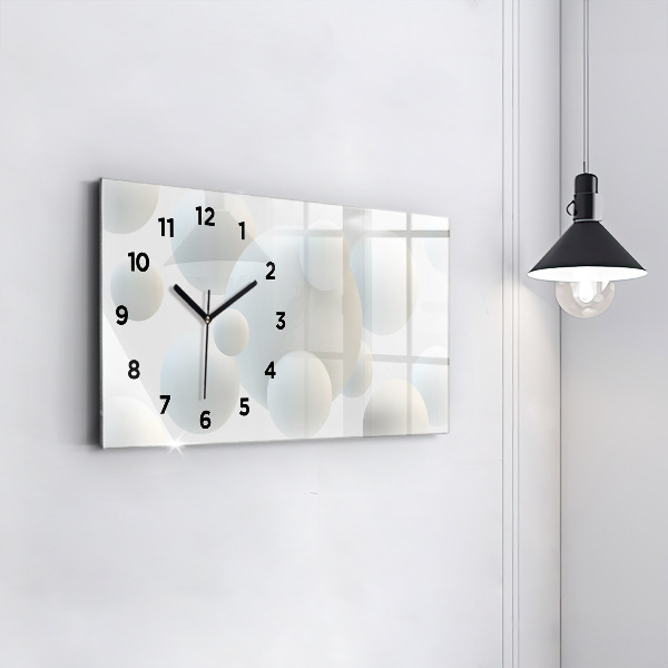 Horizontal wall clock Balls abstract