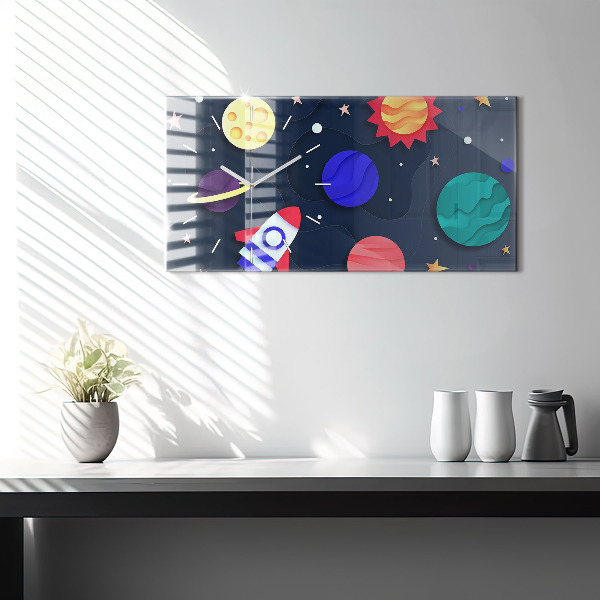 Horizontal wall clock Children's space