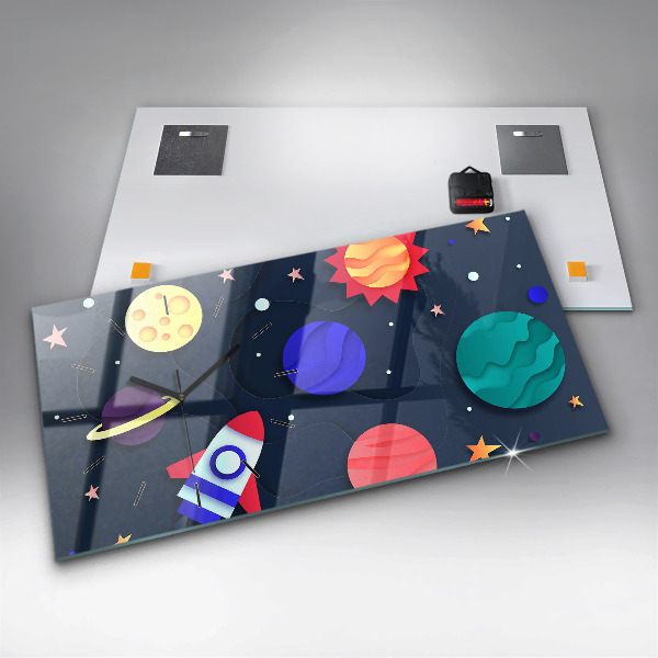Horizontal wall clock Children's space