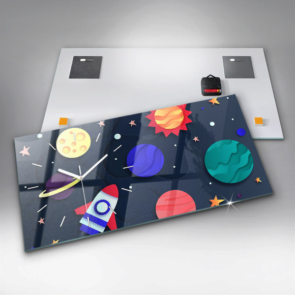Horizontal wall clock Children's space