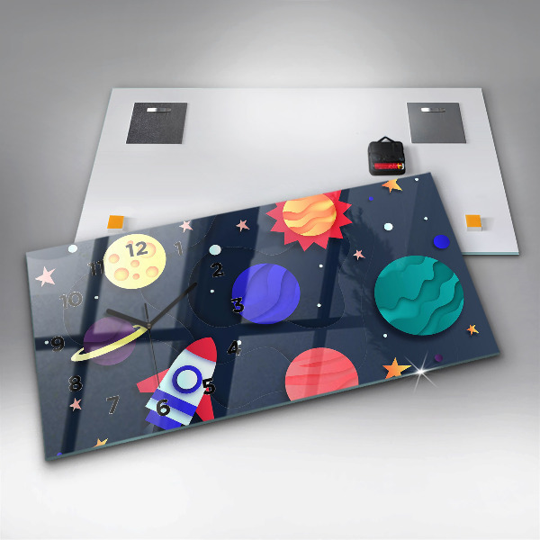 Horizontal wall clock Children's space