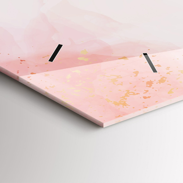 Horizontal wall clock Pink marble