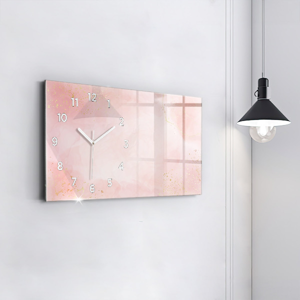 Horizontal wall clock Pink marble