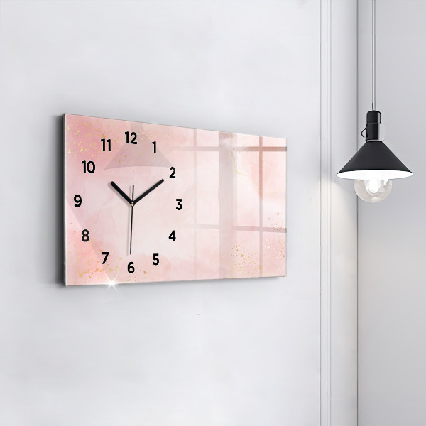 Horizontal wall clock Pink marble
