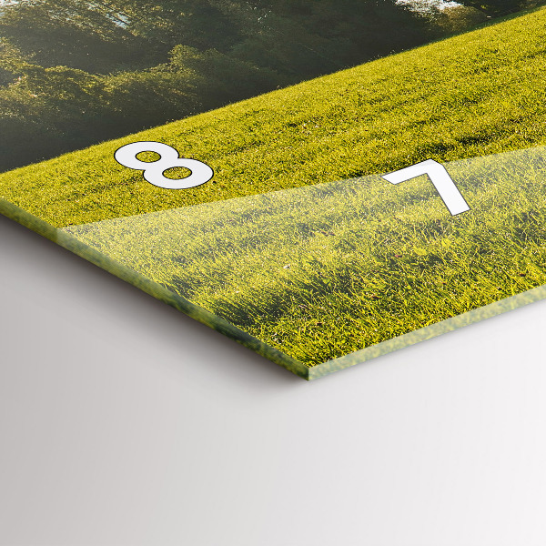 Horizontal wall clock Mountains and field