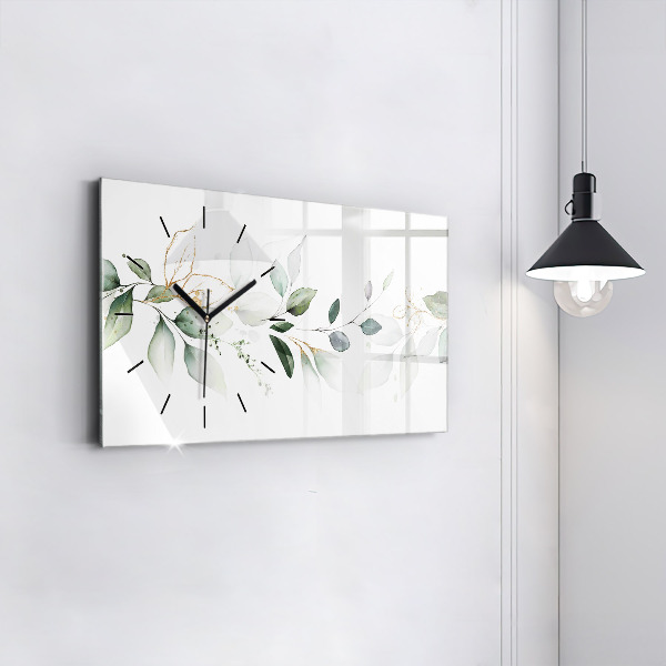 Horizontal wall clock Abstraction leaves