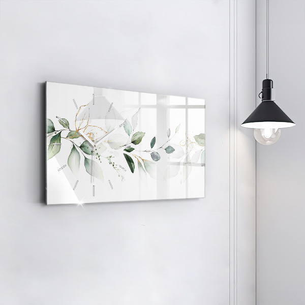 Horizontal wall clock Abstraction leaves