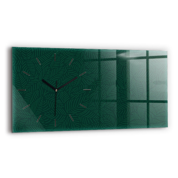 Horizontal wall clock Leaf pattern