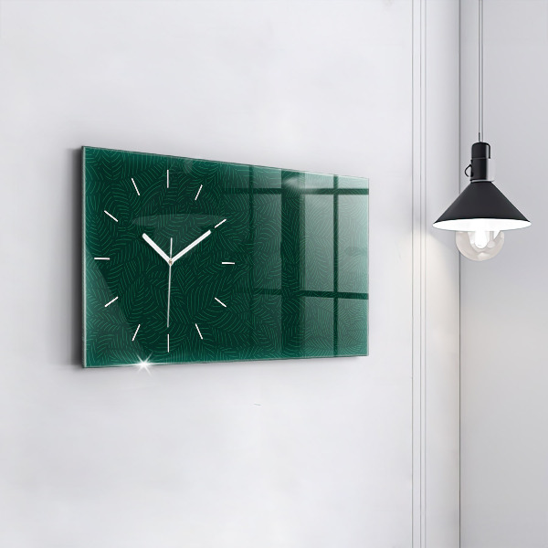 Horizontal wall clock Leaf pattern