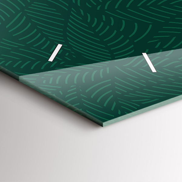 Horizontal wall clock Leaf pattern