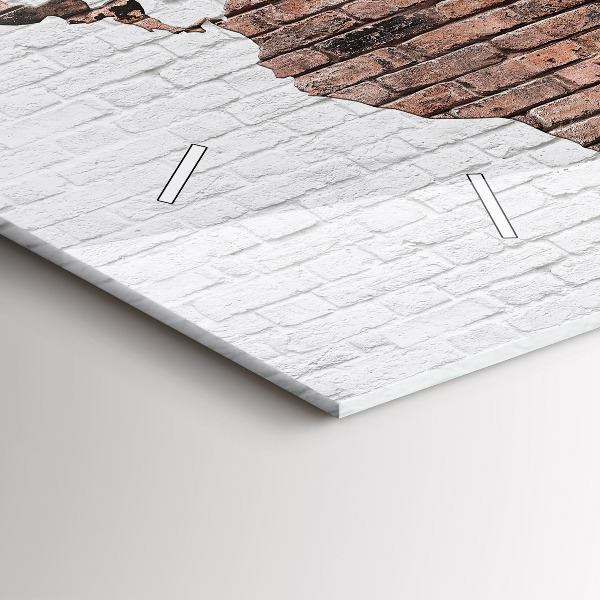 Horizontal wall clock Brick world map