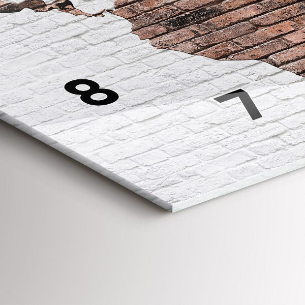 Horizontal wall clock Brick world map