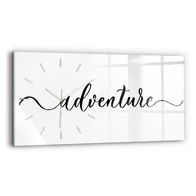Horizontal wall clock Adventure inscription
