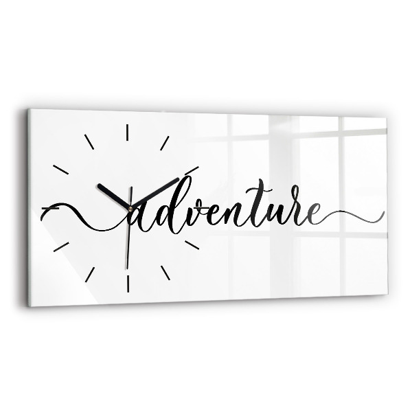 Horizontal wall clock Adventure inscription