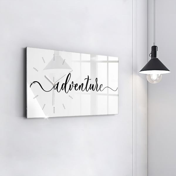 Horizontal wall clock Adventure inscription