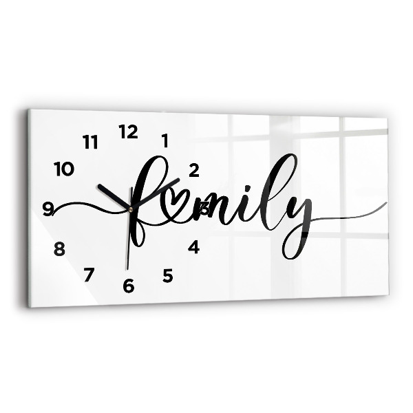Horizontal wall clock The inscription family