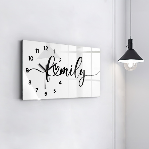 Horizontal wall clock The inscription family