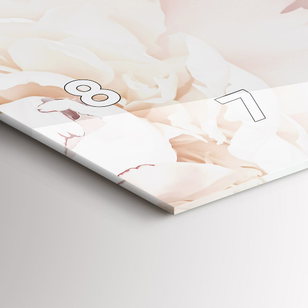 Horizontal wall clock Peony flowers