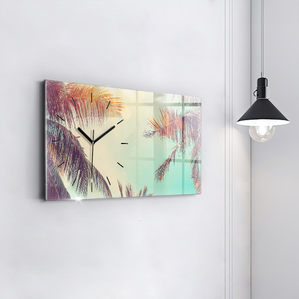 Horizontal wall clock Tropical palm trees
