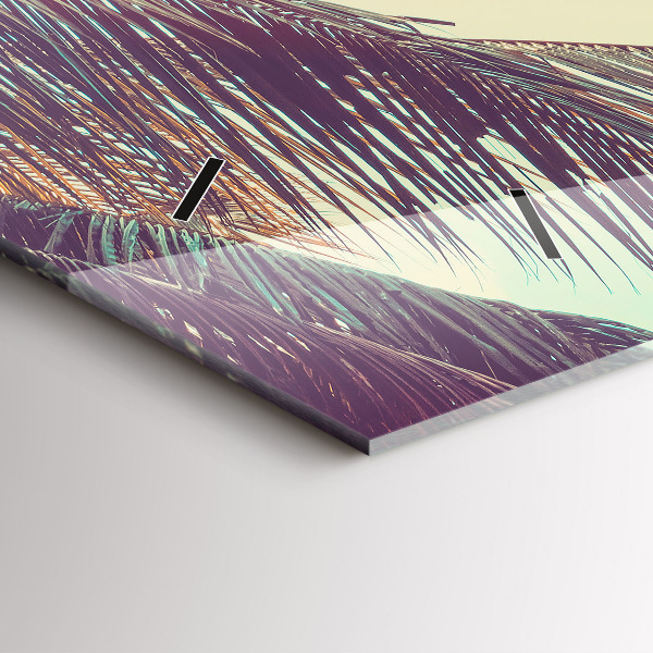 Horizontal wall clock Tropical palm trees