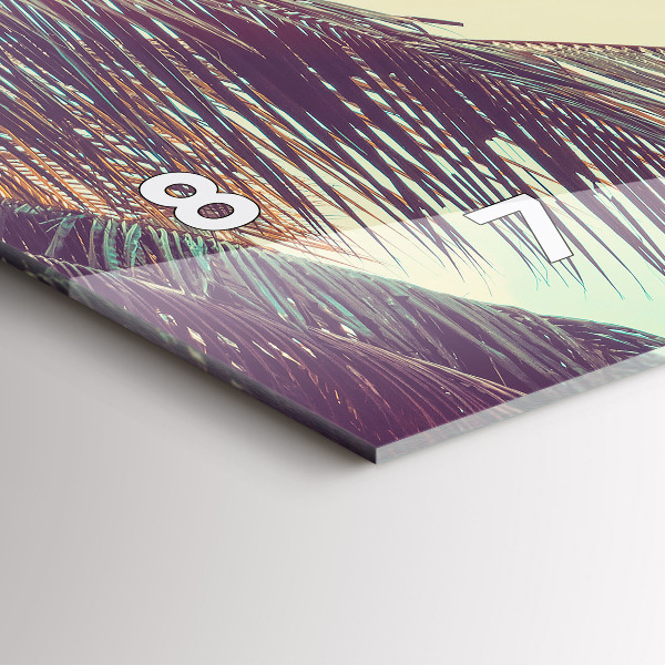 Horizontal wall clock Tropical palm trees