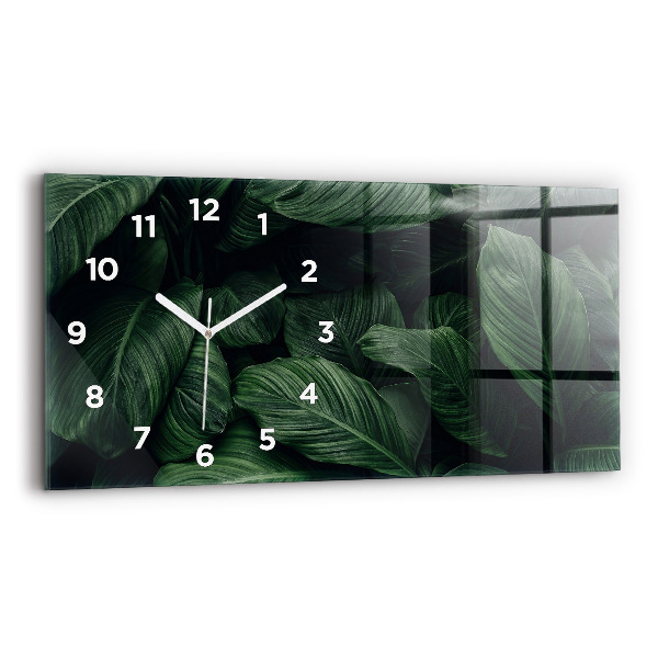 Horizontal wall clock Tropical Monstera