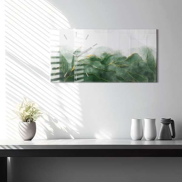 Horizontal wall clock Abstraction leaves