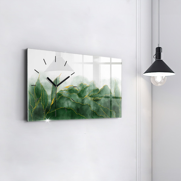 Horizontal wall clock Abstraction leaves