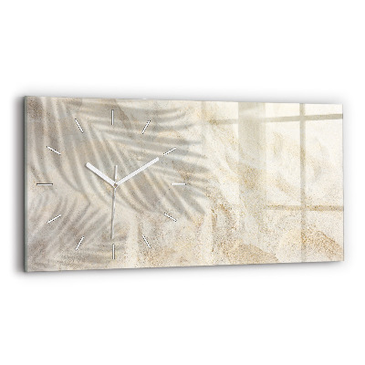 Horizontal wall clock Palm tree shadow sand