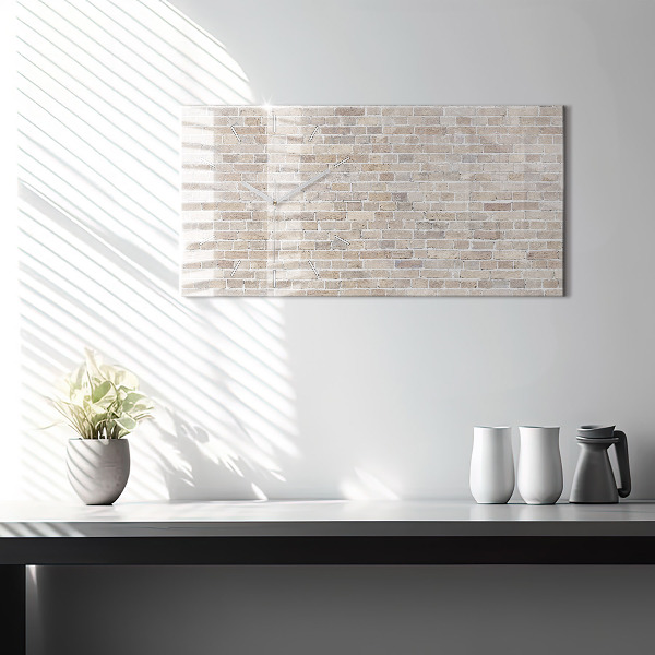 Horizontal wall clock Brick wall