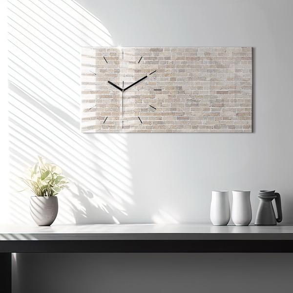 Horizontal wall clock Brick wall