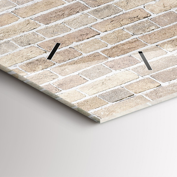 Horizontal wall clock Brick wall