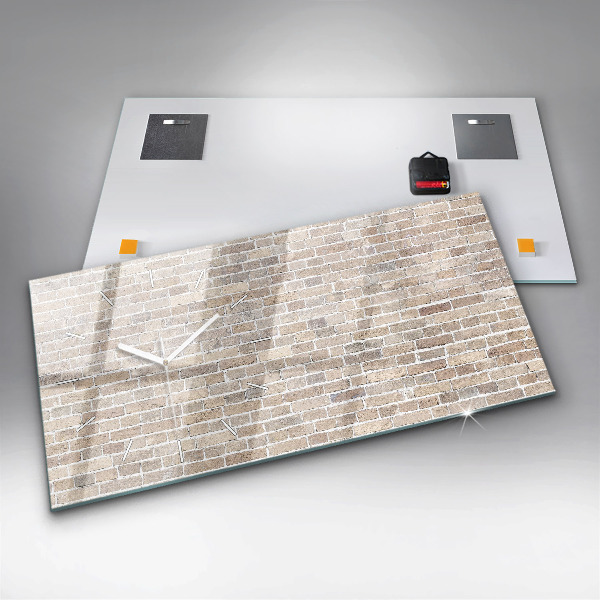 Horizontal wall clock Brick wall