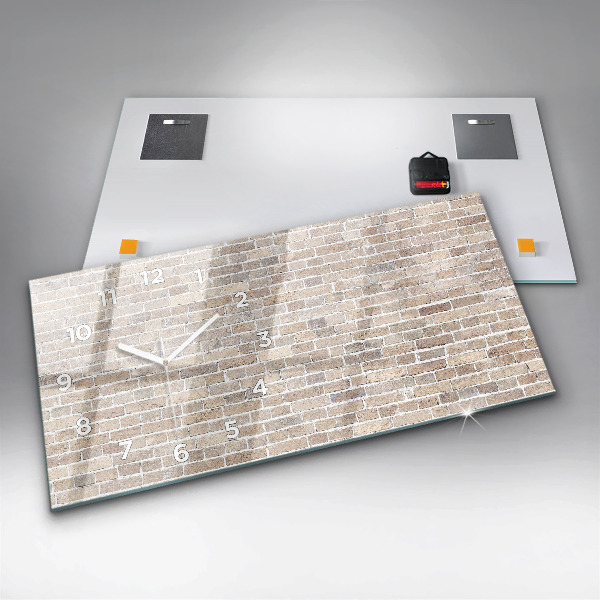 Horizontal wall clock Brick wall