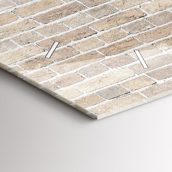 Horizontal wall clock Brick wall