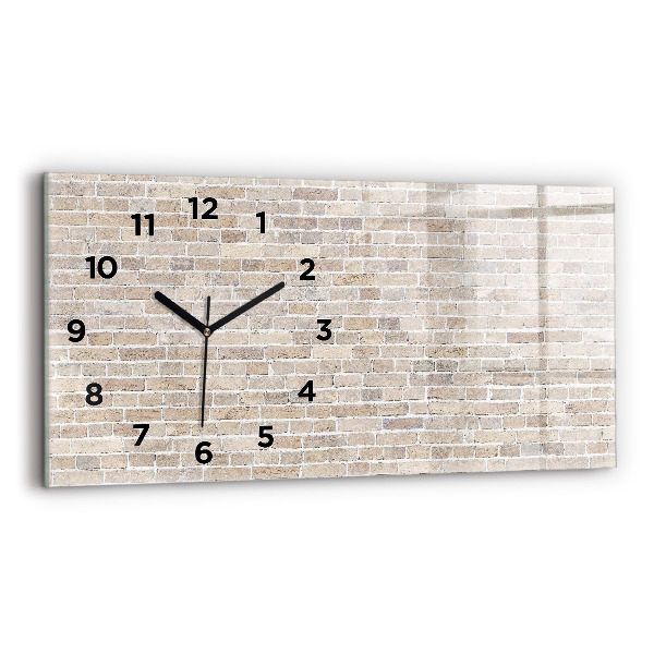 Horizontal wall clock Brick wall