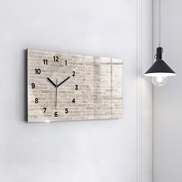 Horizontal wall clock Brick wall