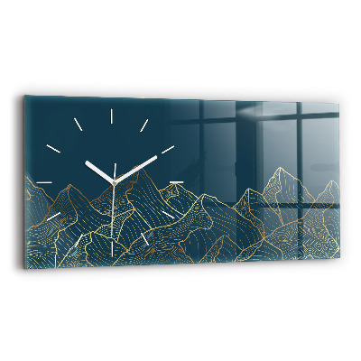 Horizontal wall clock Sketch of the mountains