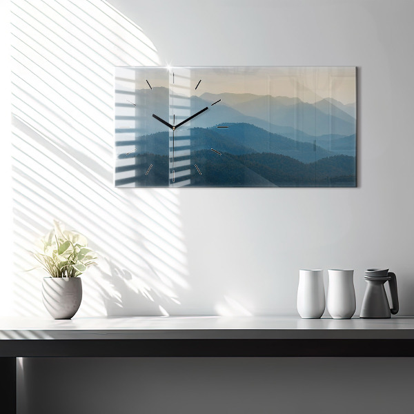 Horizontal wall clock Landscape abstract