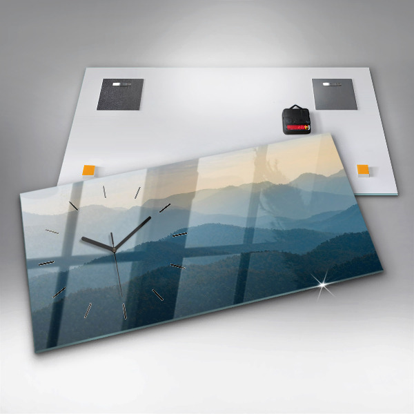 Horizontal wall clock Landscape abstract