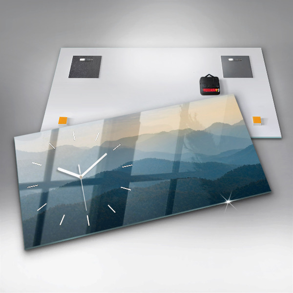 Horizontal wall clock Landscape abstract
