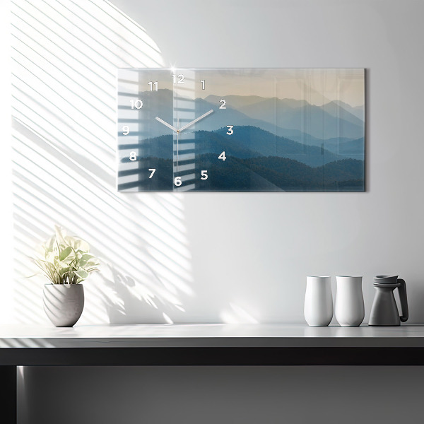 Horizontal wall clock Landscape abstract