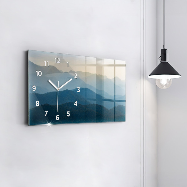 Horizontal wall clock Landscape abstract
