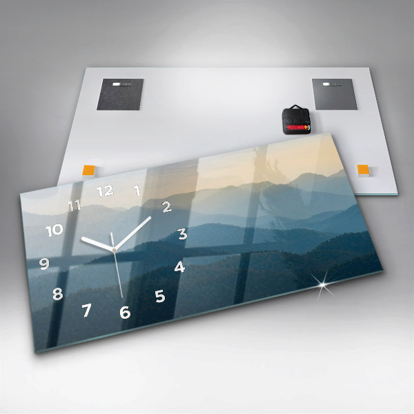 Horizontal wall clock Landscape abstract