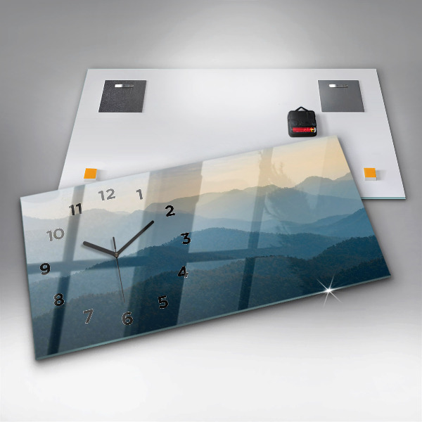 Horizontal wall clock Landscape abstract