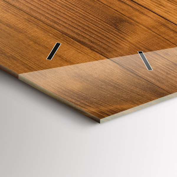 Horizontal wall clock Wooden boards