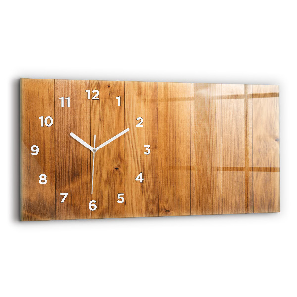 Horizontal wall clock Wooden boards
