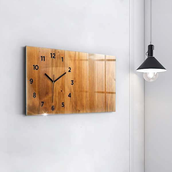 Horizontal wall clock Wooden boards