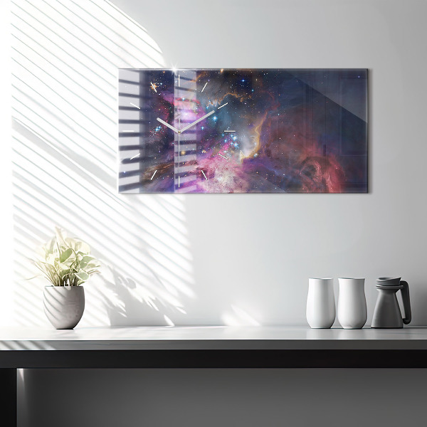 Horizontal wall clock Galaxy world